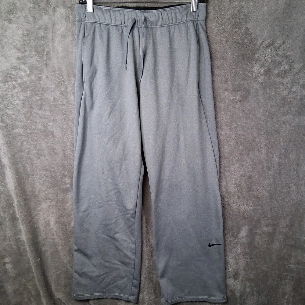 Nike Club Fleece Wide Leg Sweat Pants Women's Size Medium Gray High-Rise